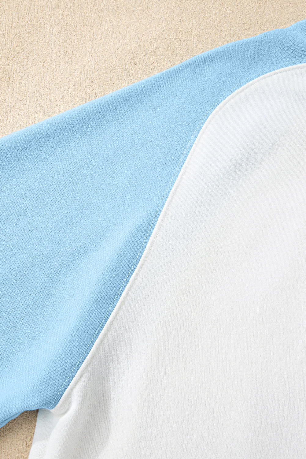 Beau Blue Colorblock Snap Buttons Pullover Sweatshirt