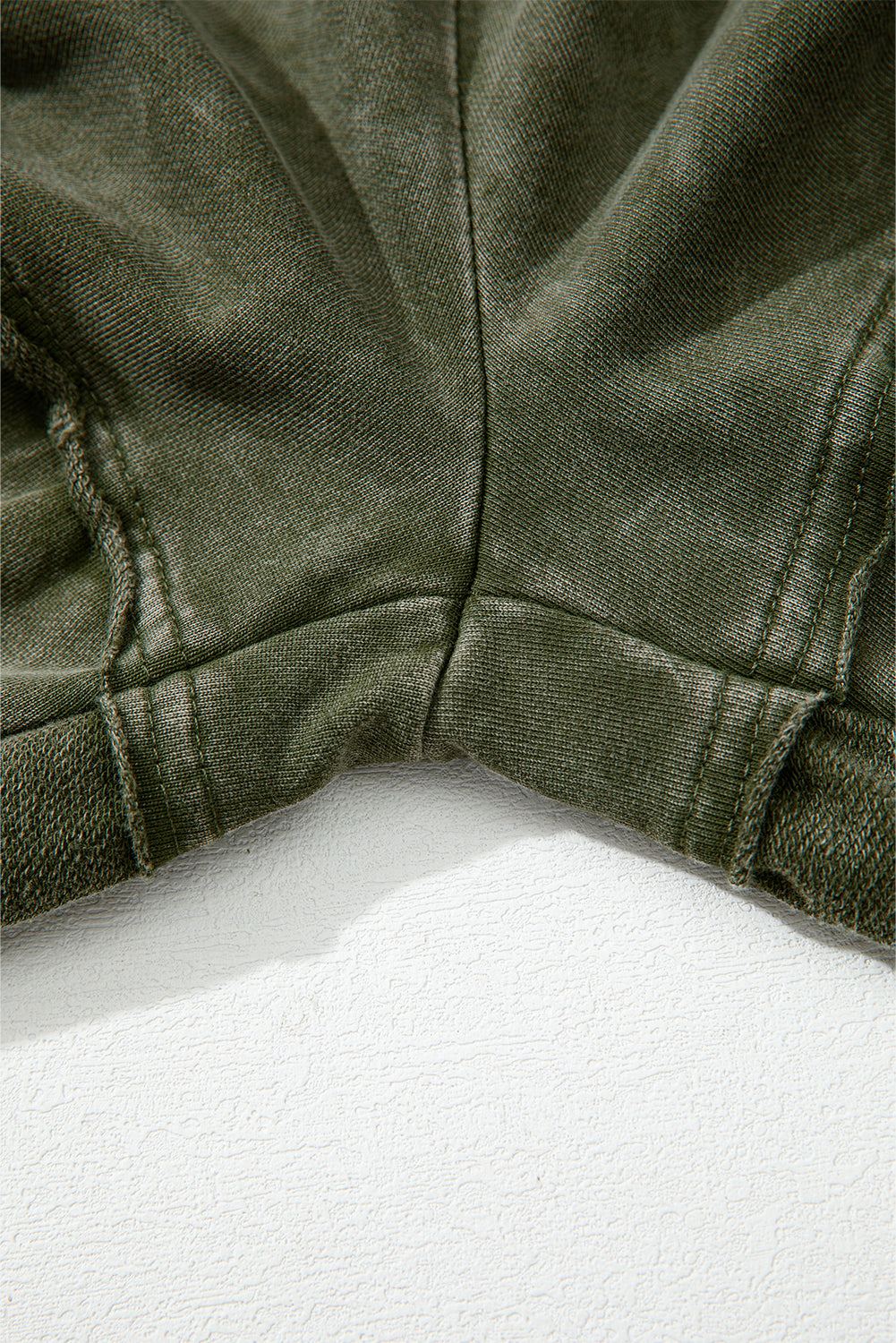 Vineyard Green Mineral Wash Tiered Wide Leg Patchwork Drawstring Pants