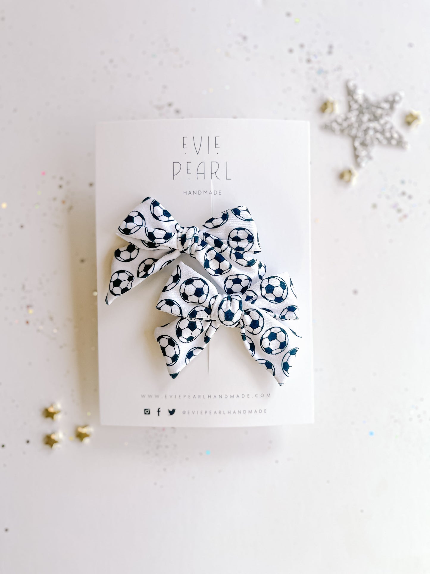 Soccer Small Pinwheel Pigtail Bows