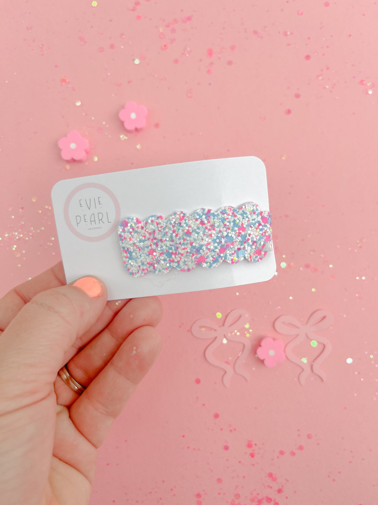 Snow Cone Sparkle Snap Clip