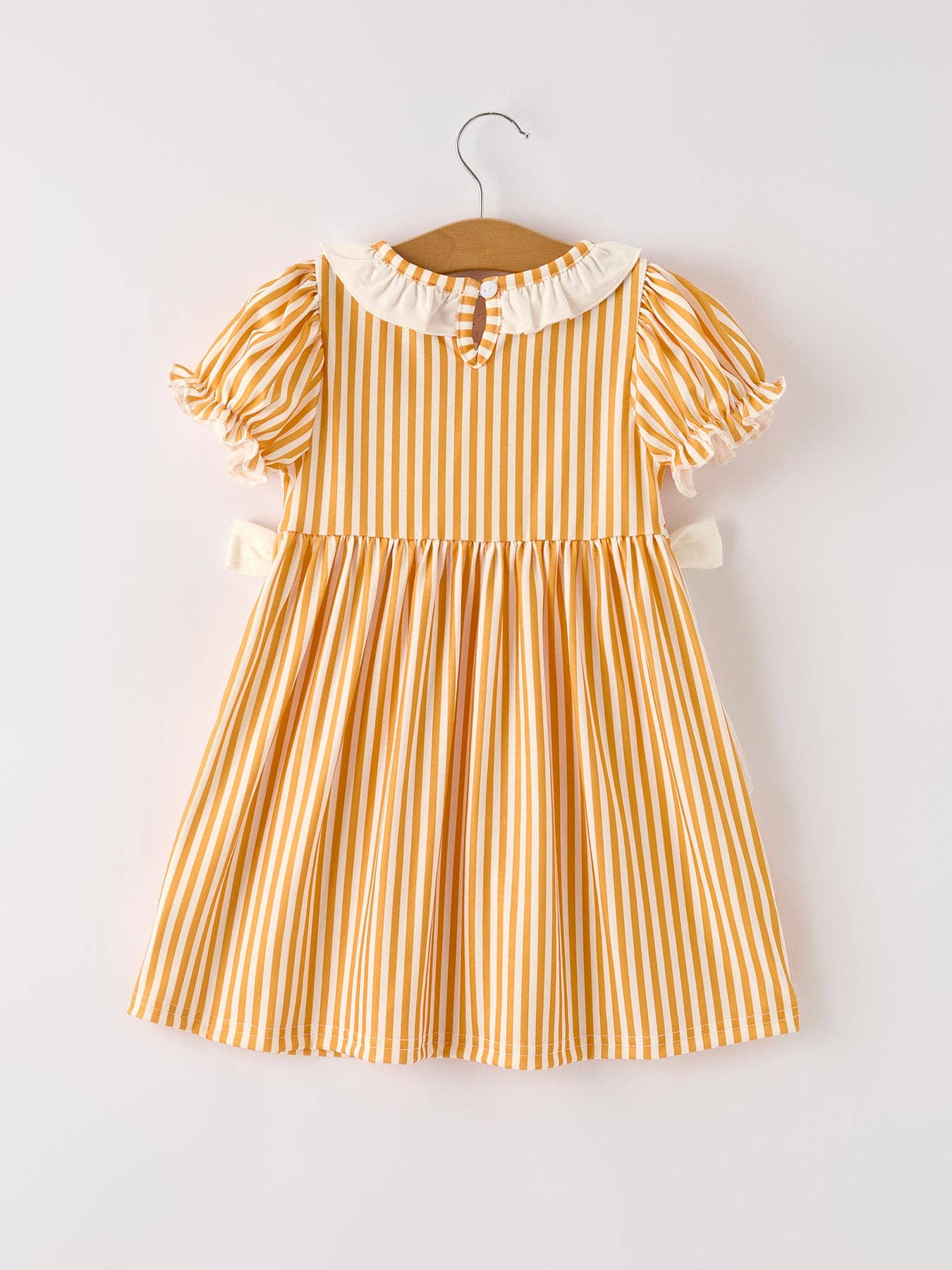 Rylee Faith Designs - Fall Orange Pumpkin Smock Embroidery Baby Girl Dress