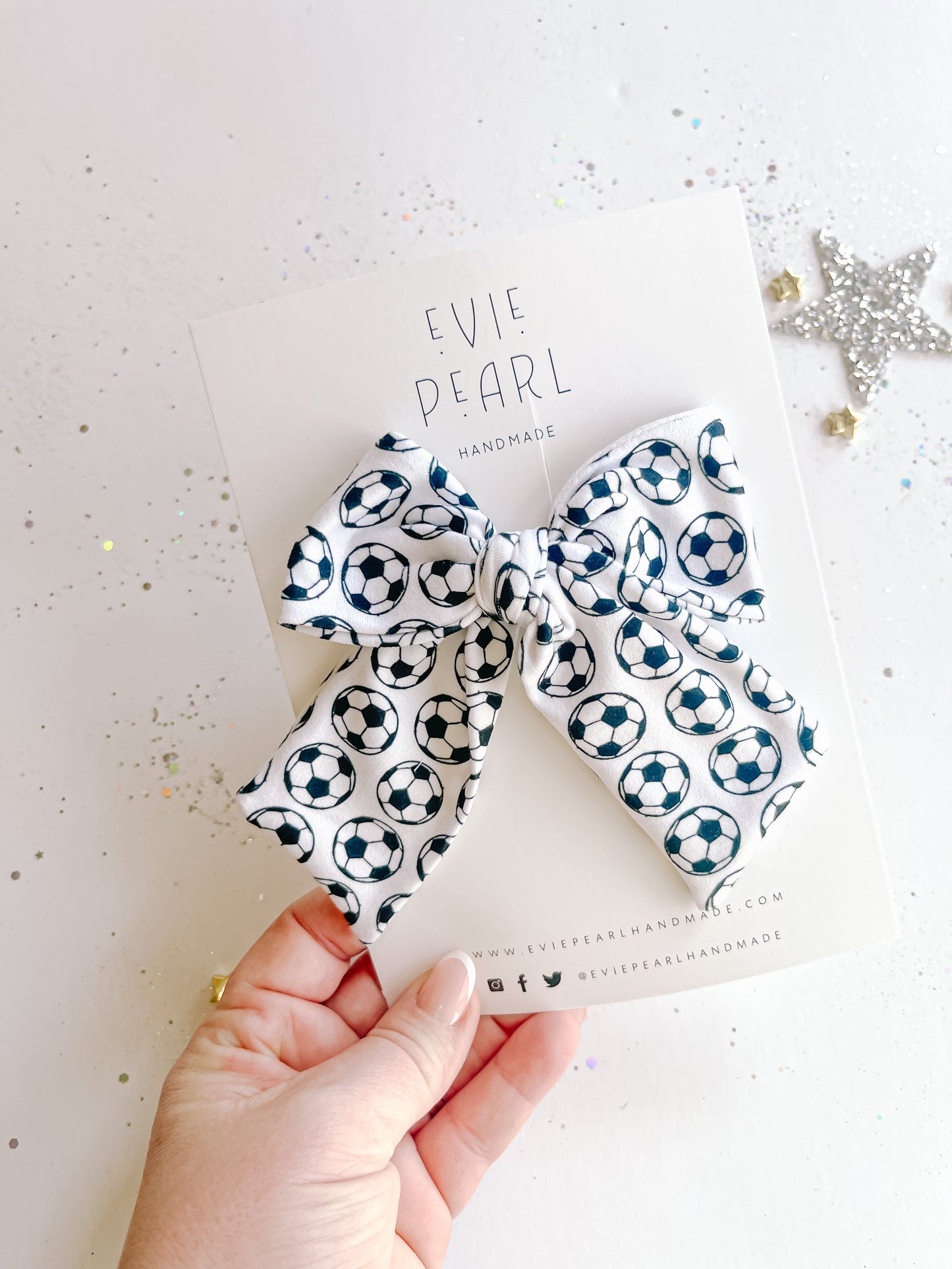 Large Soccer Pinwheel Bow