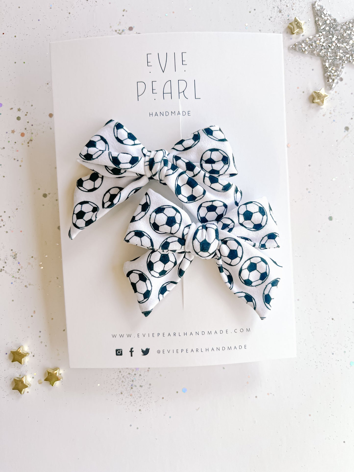 Soccer Small Pinwheel Pigtail Bows