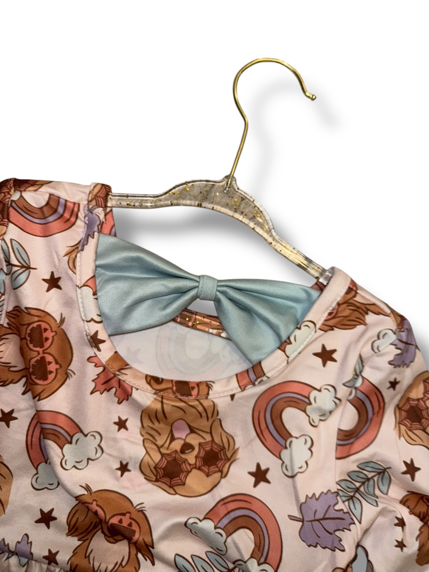 Pete + Lucy Puppy Rainbow 2pc Outfit with Bow