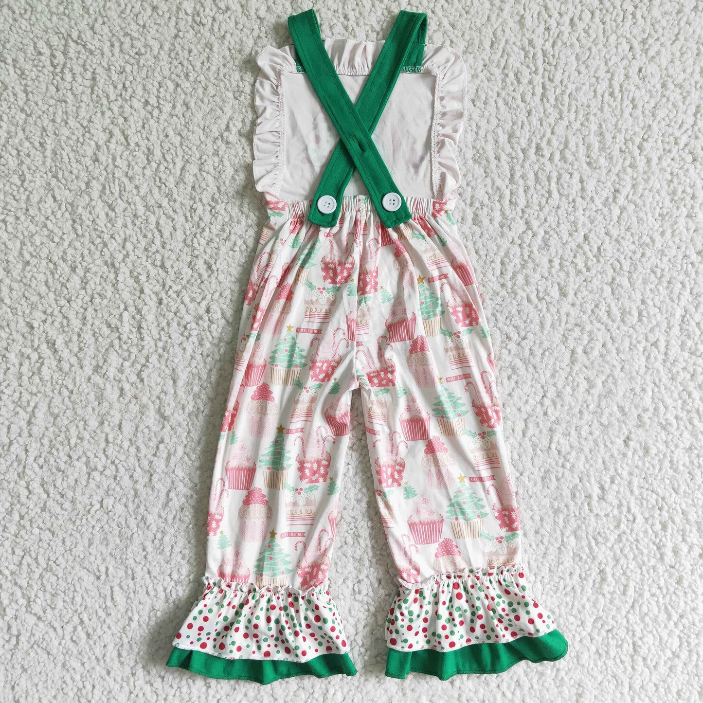Yawoo Garments - Christmas tree print girls overalls