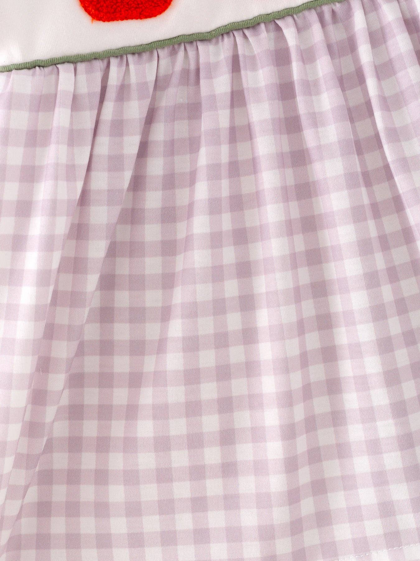 Rylee Faith Designs - Halloween Girls Pumpkin Chenille patches Plaid Top + Pants Set