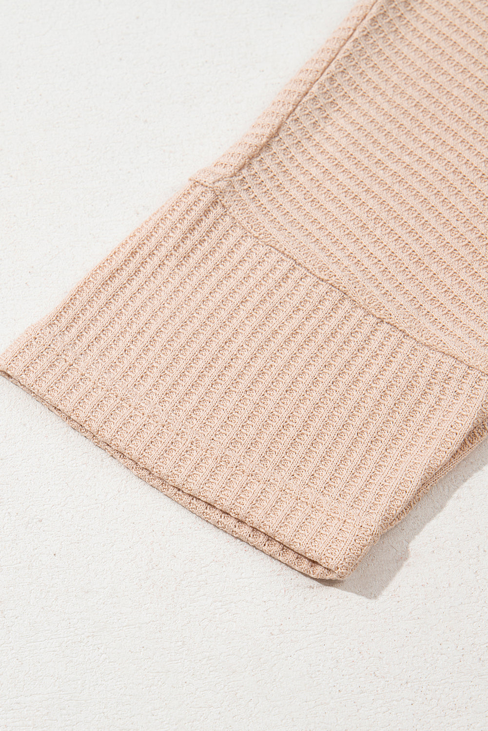 Light French Beige Cactus Forest Waffle Half Sleeve Tee Short Set