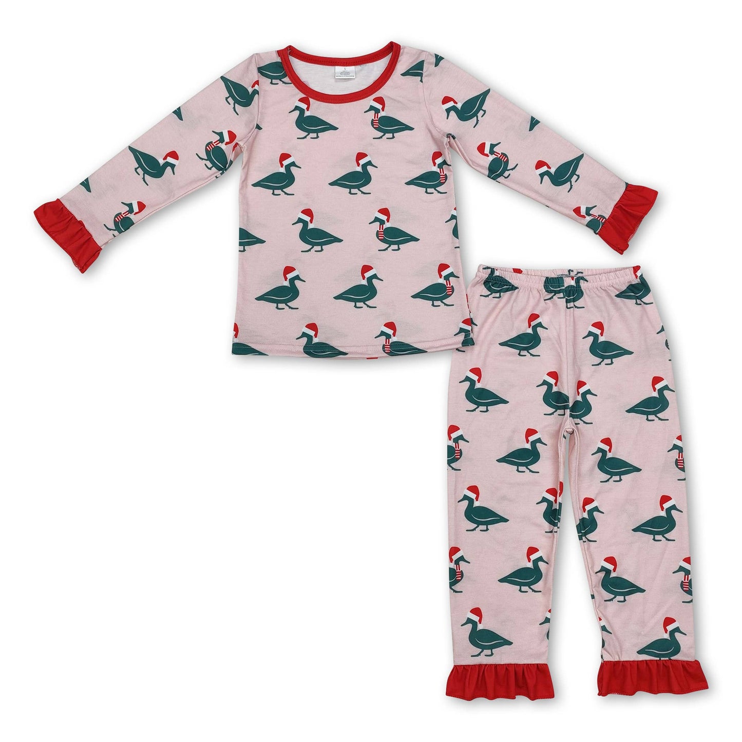 Yawoo Garments - Green Christmas hat duck baby boy pajamas