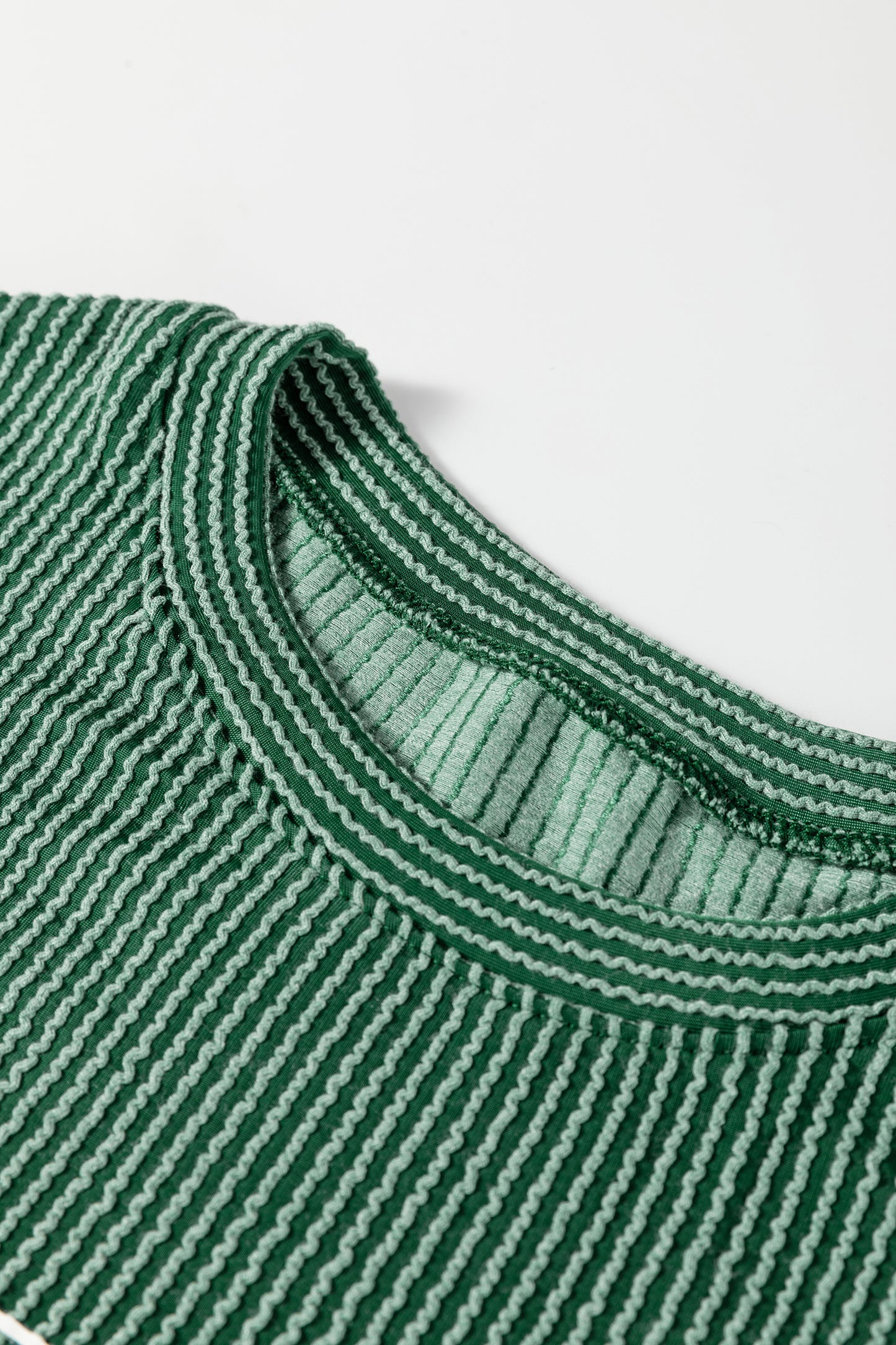 Red Twisted Rib MERRY Loose Long Sleeve Top