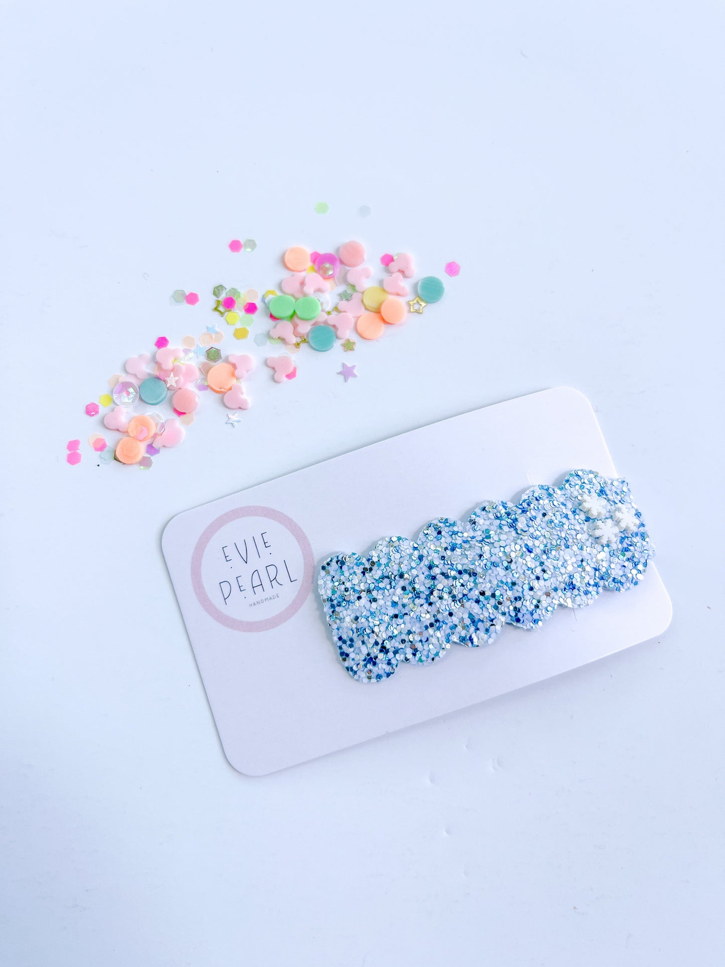 Blue Glitter Ice Princess Snowflake Snap Clip