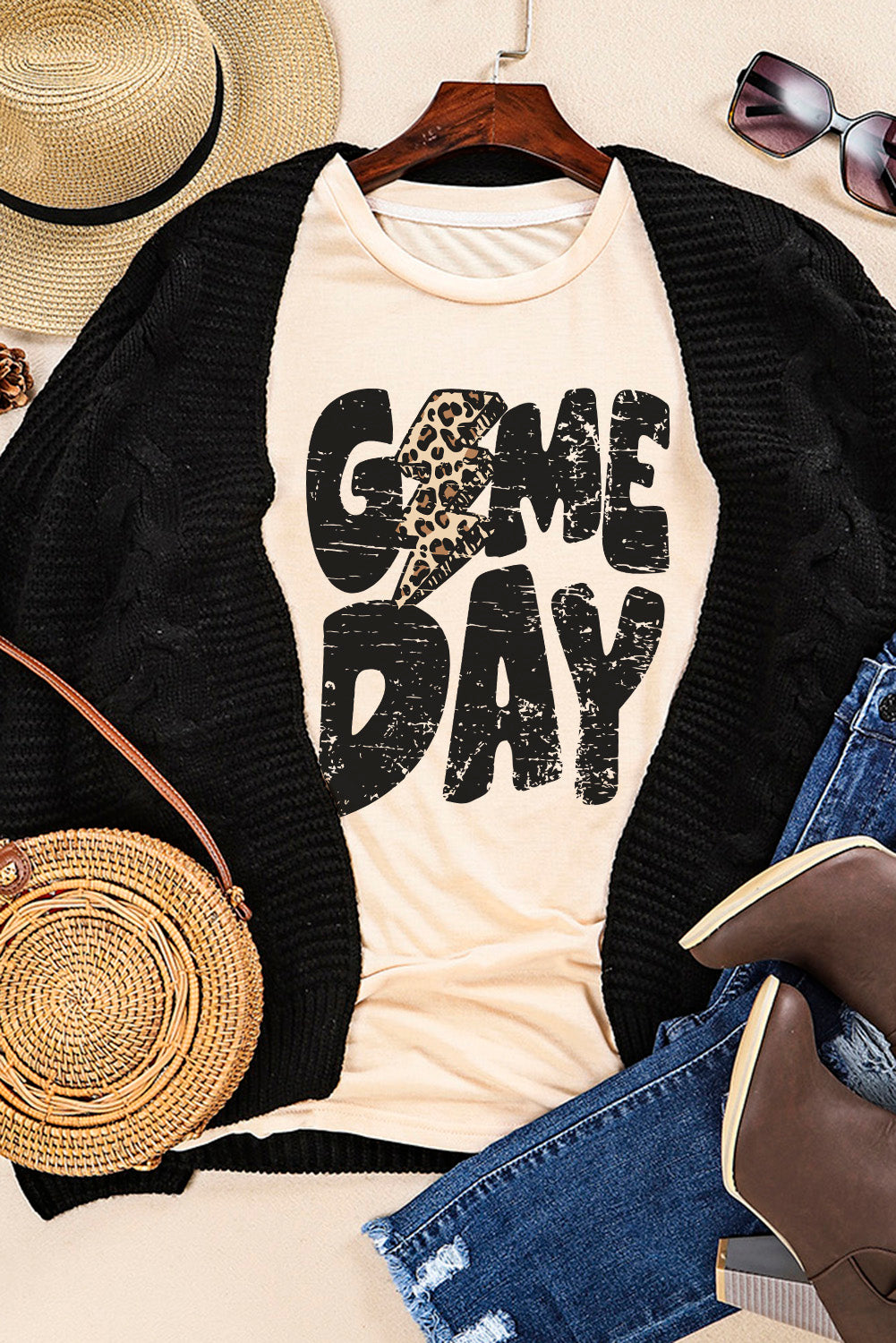 Game Day Leopard Lightning Tee
