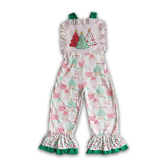 Yawoo Garments - Christmas tree print girls overalls