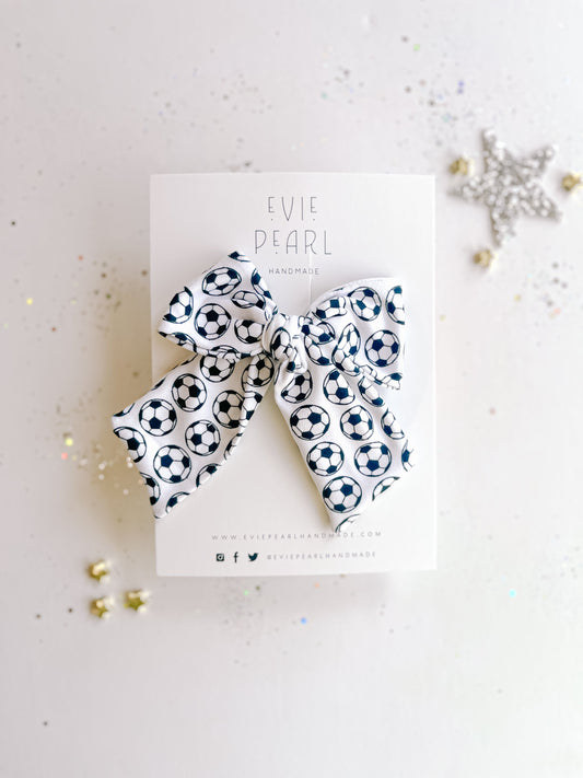 Large Soccer Pinwheel Bow