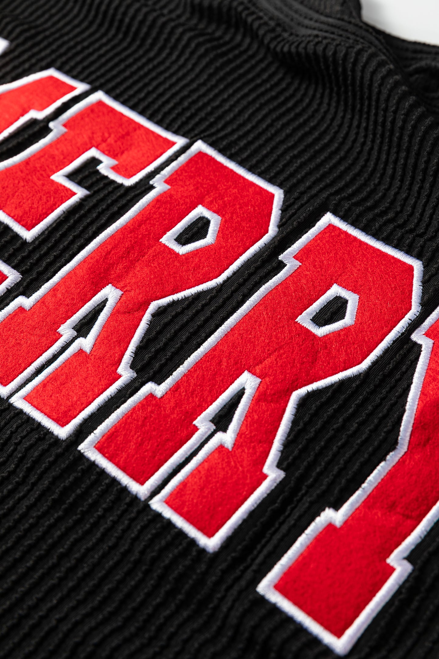 Red Twisted Rib MERRY Loose Long Sleeve Top