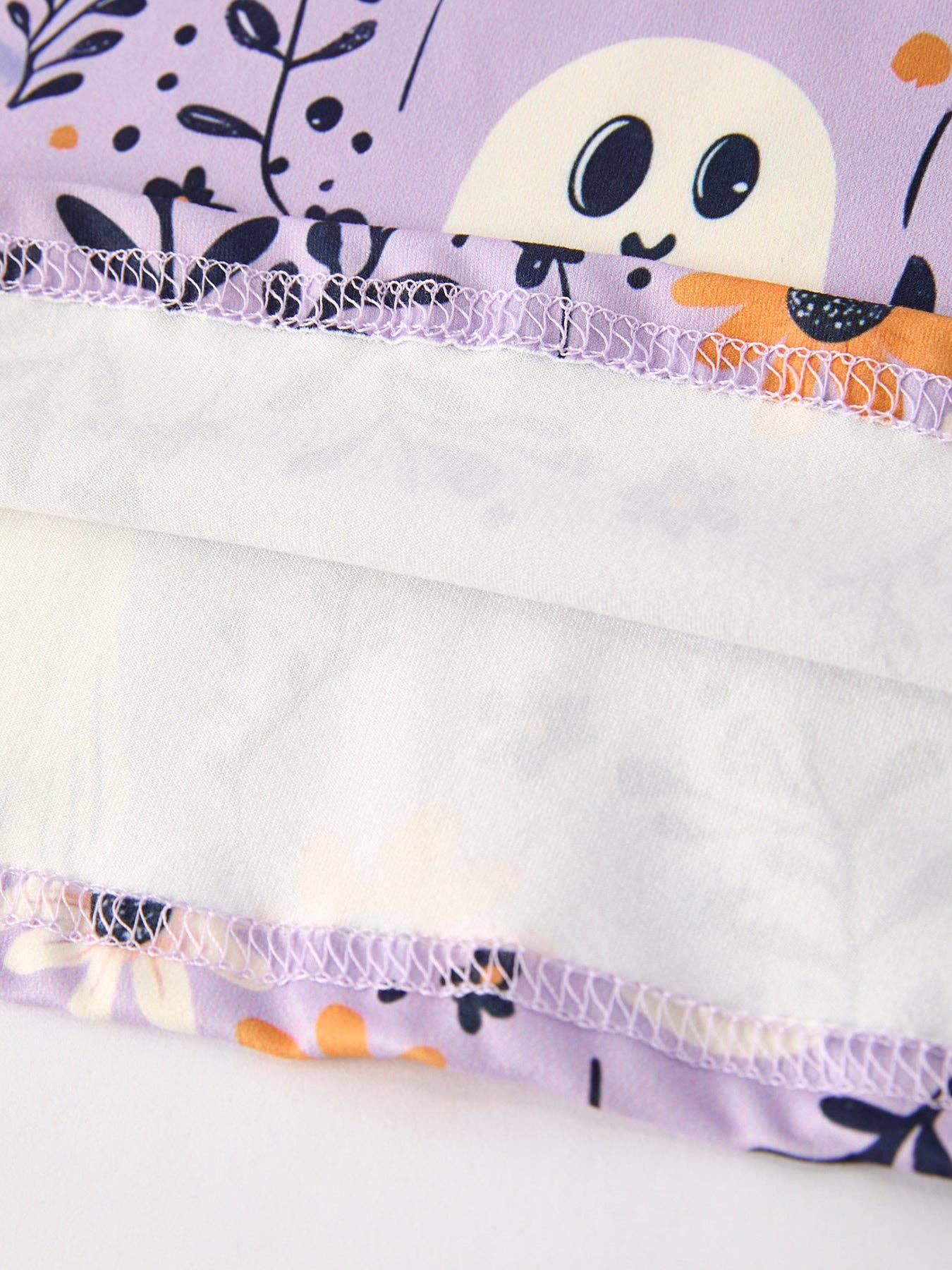 Rylee Faith Designs - Halloween Ghost Floral Print Purple Ruffled Girls Pajamas