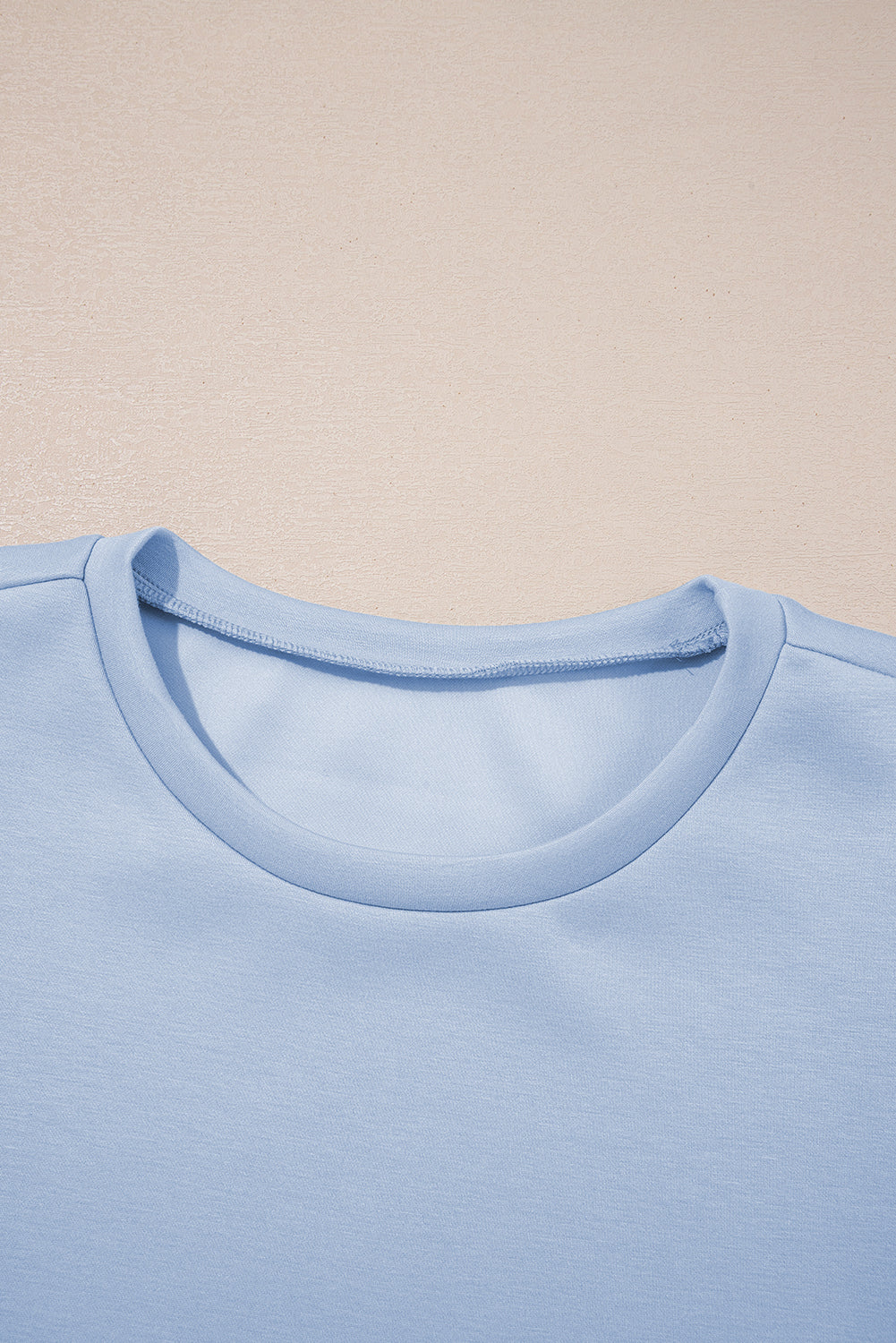 Beau Blue Puff Sleeve Pearl Embellished Scallop Trim Top 2 Piece Skort Set