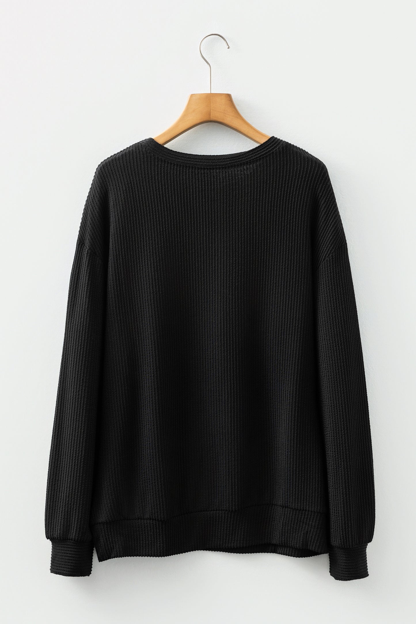 Red Twisted Rib MERRY Loose Long Sleeve Top