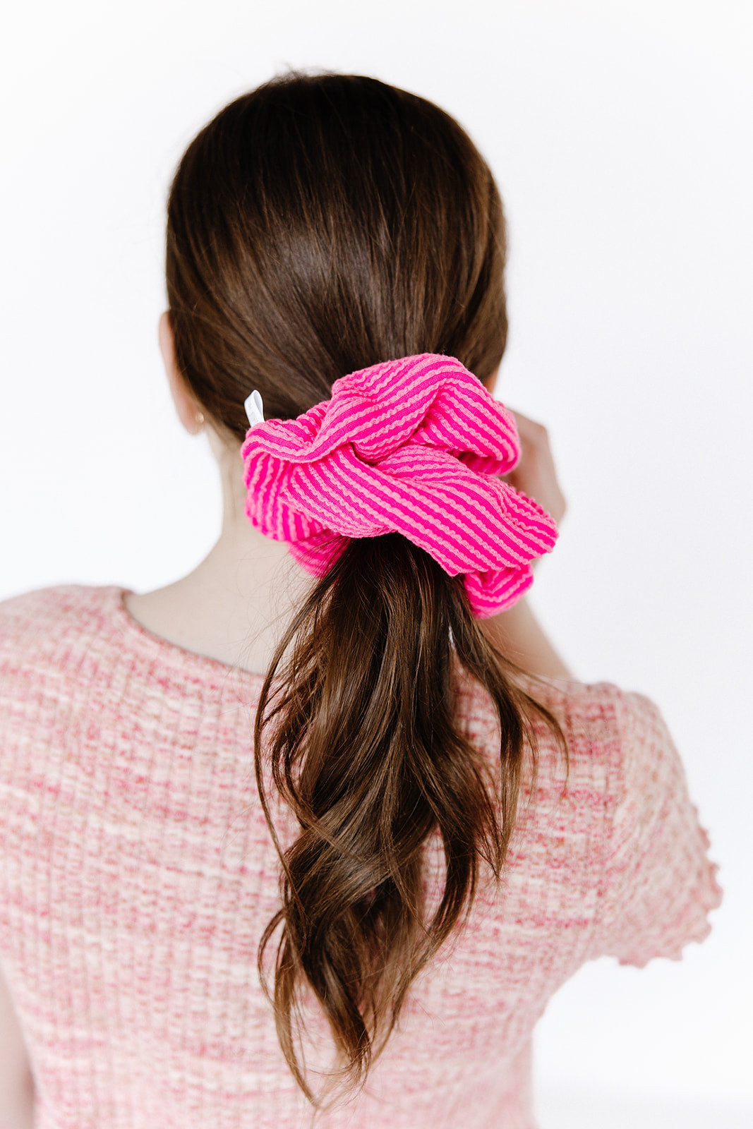Hot Pink Ribbed Oversized Scrunchy