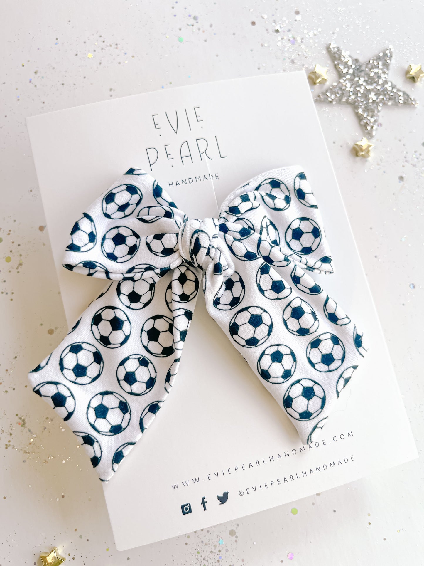 Large Soccer Pinwheel Bow