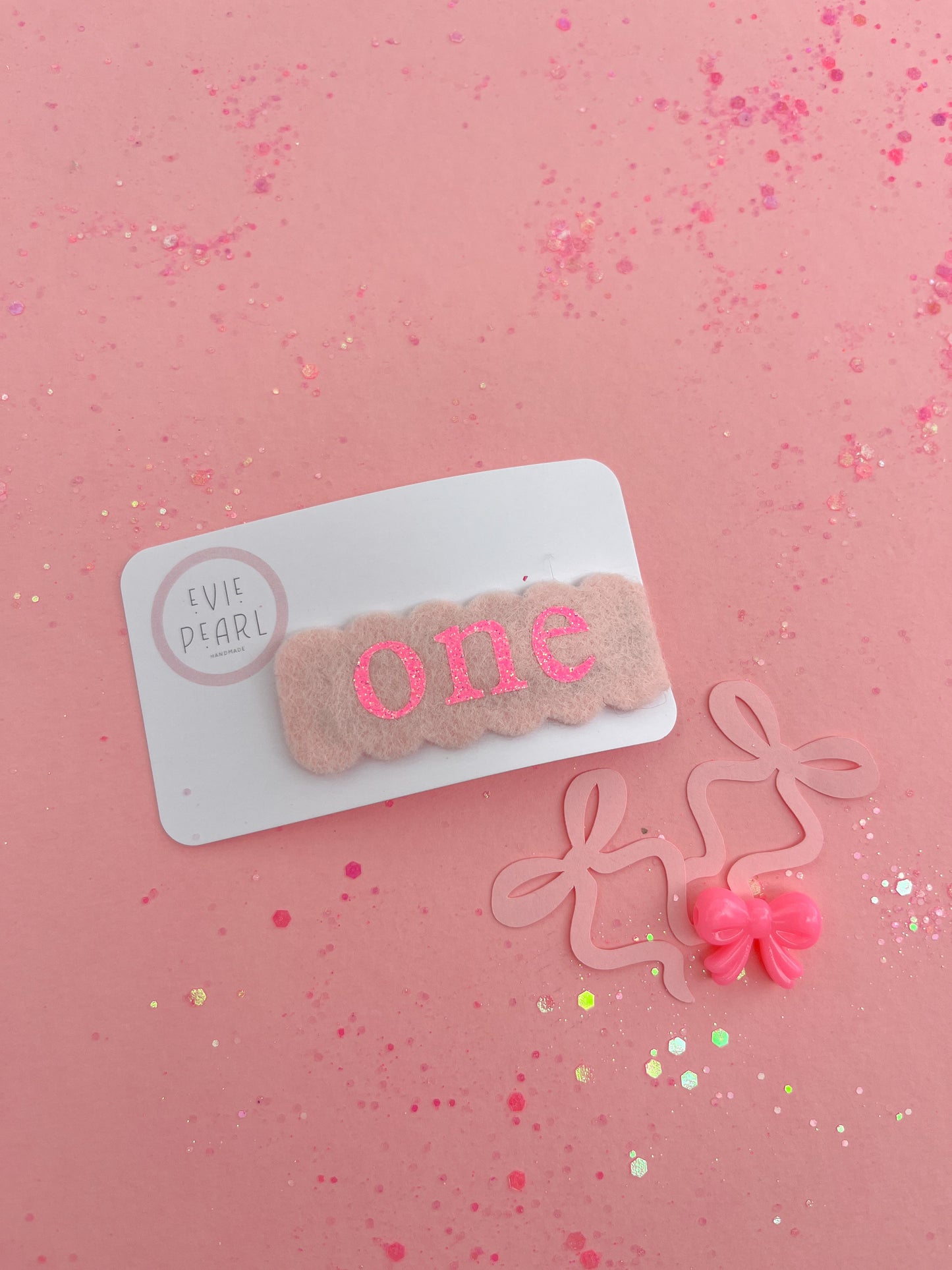 One Hot Pink Glitter Snap Clip