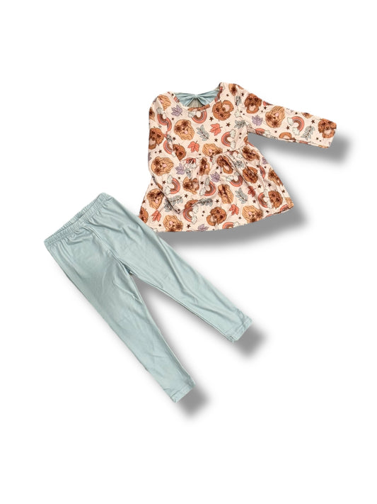 Pete + Lucy Puppy Rainbow 2pc Outfit with Bow