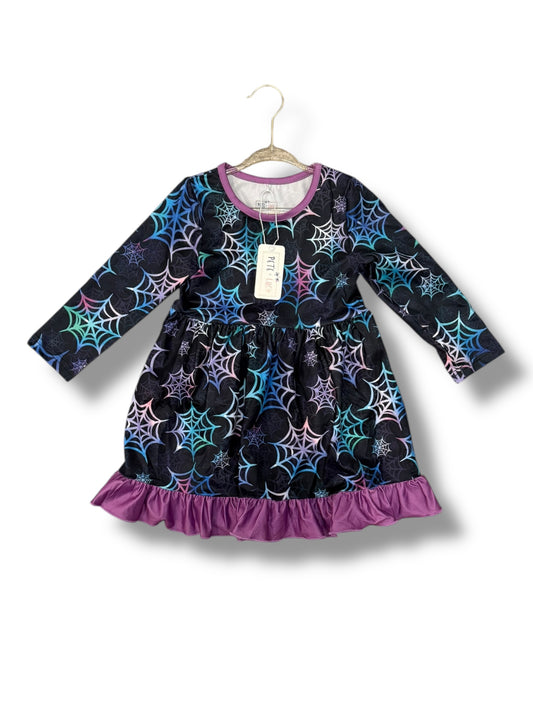 Pete + Lucy Iridescent Spider Web Dress with Ruffles