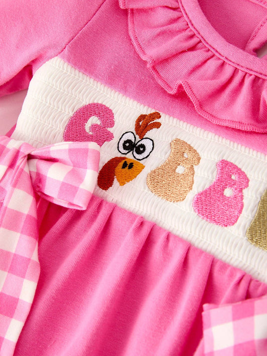 Rylee Faith Designs - "GOBBLE" Smock Embroidery Dress
