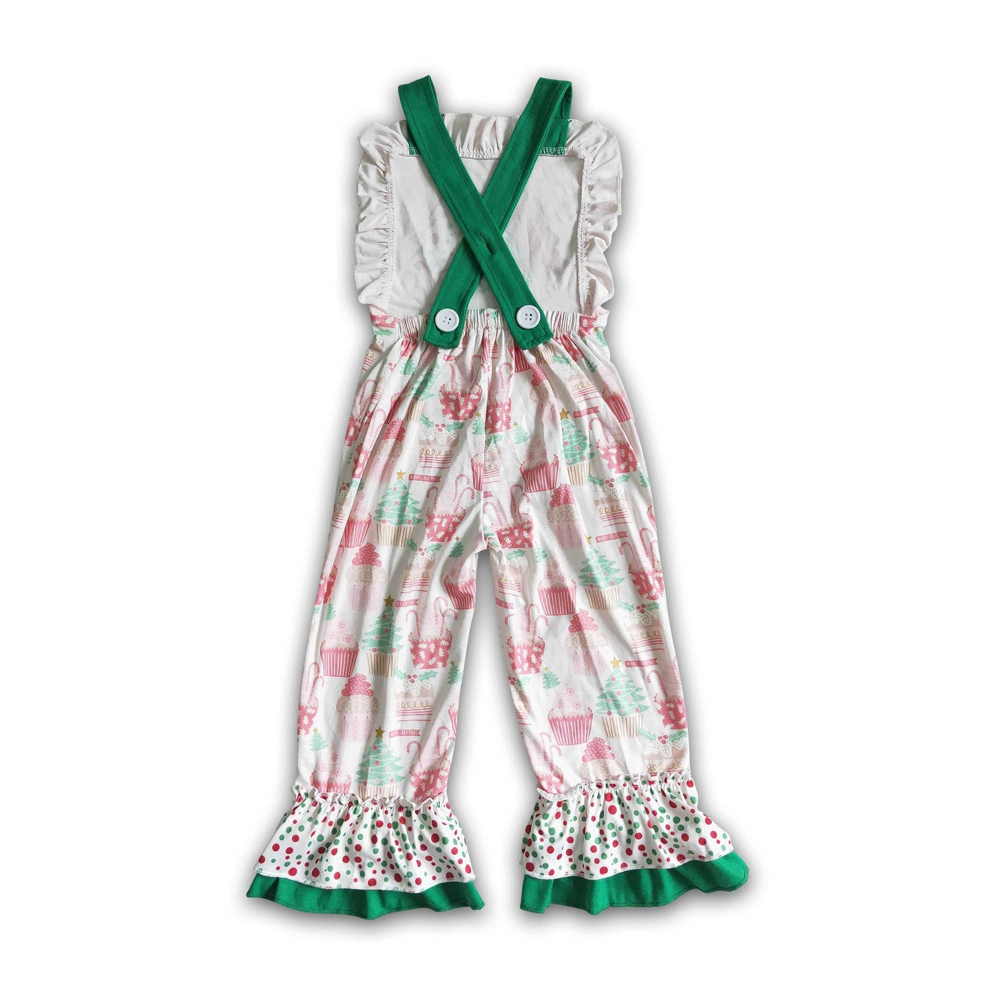 Yawoo Garments - Christmas tree print girls overalls