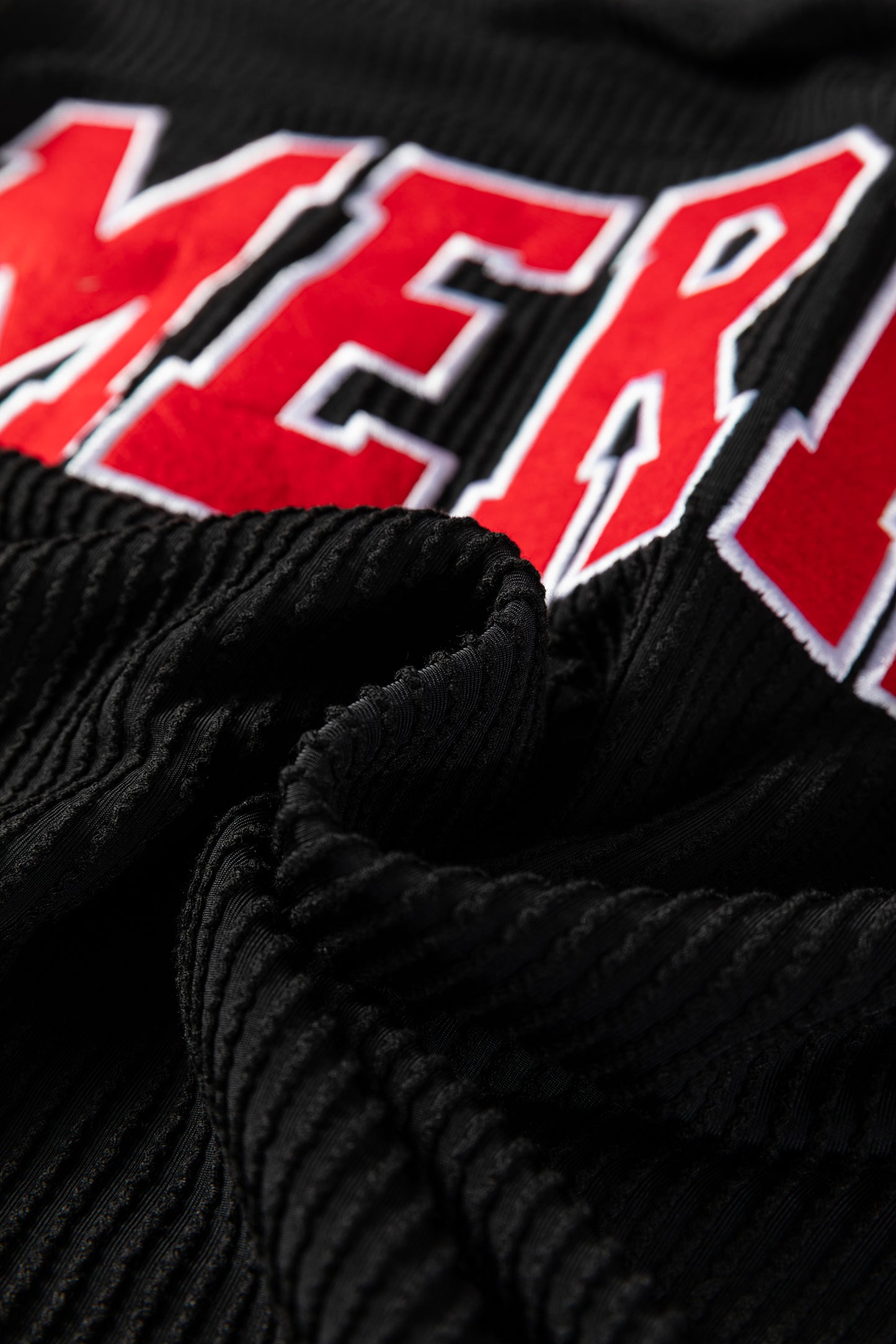 Red Twisted Rib MERRY Loose Long Sleeve Top