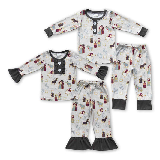 Yawoo Garments - Nativity girls boys Christmas sleepwear set