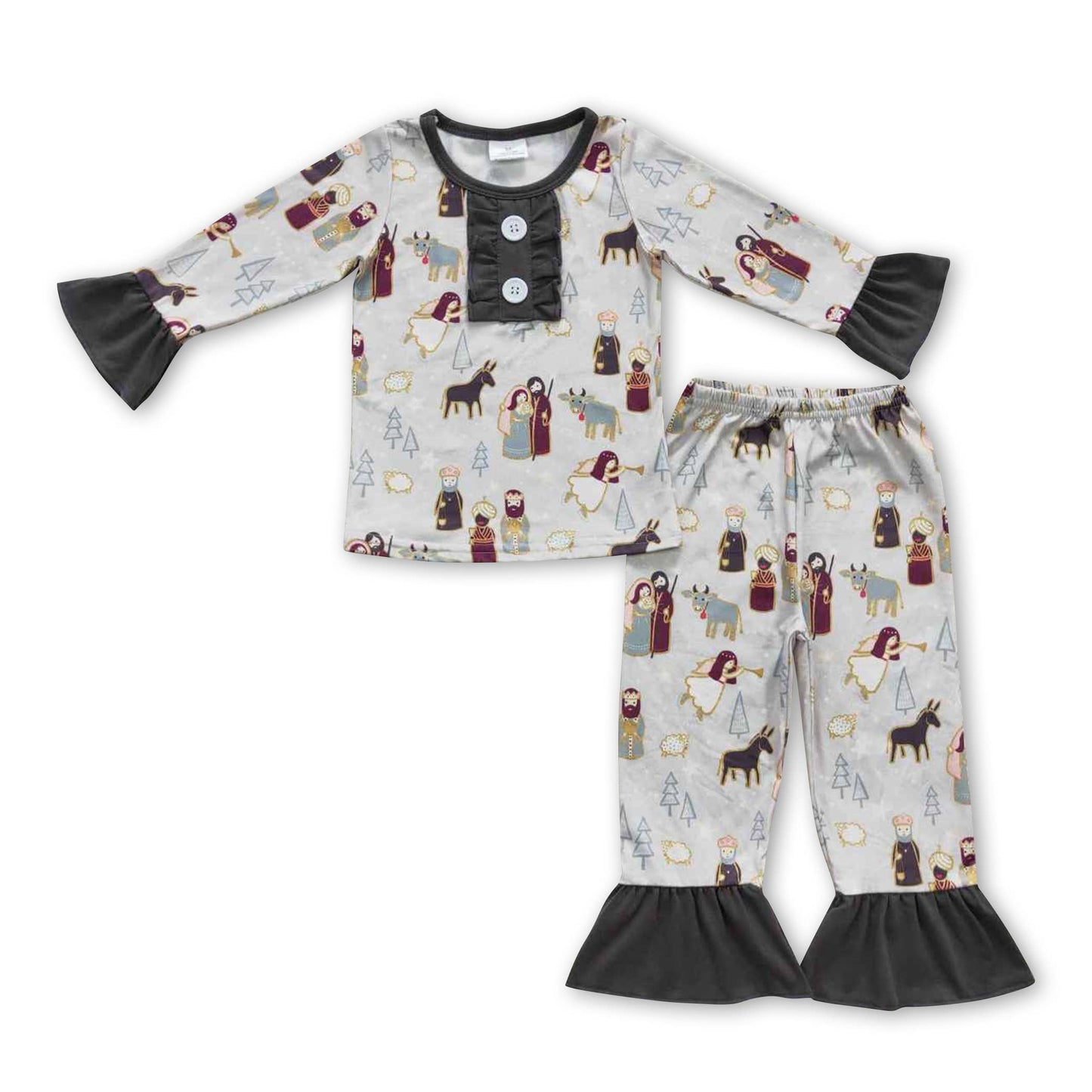 Yawoo Garments - Nativity girls boys Christmas sleepwear set
