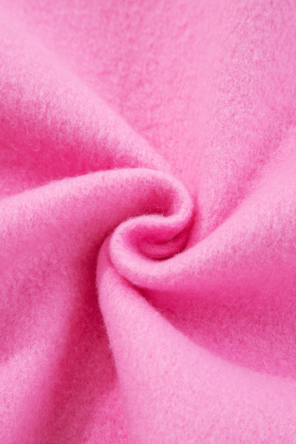 Bright Pink Half Button Stand Neck Drop Shoulder Sweatshirt